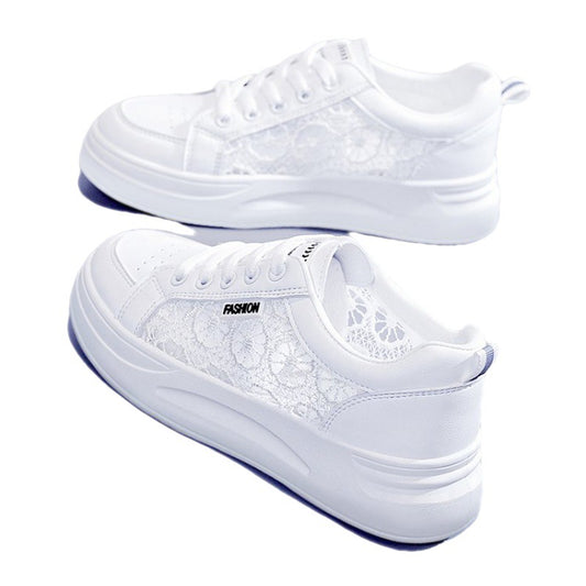 white fashion breathable women sneakers